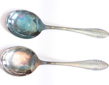 Antikes Besteck 2 Großer Gemüselöf aus der Vorkriegszeit 1928 Versilbert Wellner