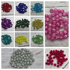 50 Stück Crackle Glasperlen
