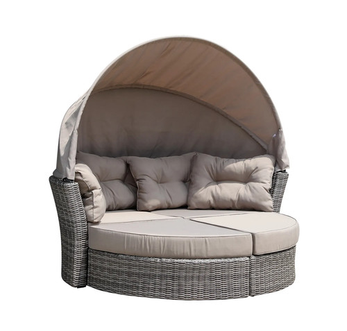Liegeinsel rattan grau bicolor - liegeinsel,