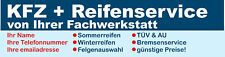 Reifenservice PVC-Banner mit Ösen 5 Größen, + Eindruck v. Name, Tel. mail etc.