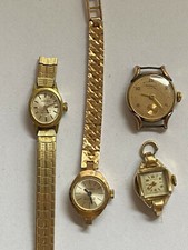 4 Vintage Damenuhren - Desira, Isoma, Dugena Festa, Wittnauer - Werke laufen 