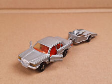 Majorette 249 Mercedes Benz 450 SE SILBER mit Anhänger Motorrad trailer 21780