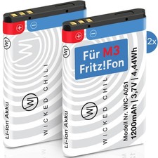 2x Akku für AVM FRITZ!Fon M3