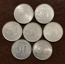 DDR 50 Pfennige 1958 1968 1971 1972 1973 1981 1982
