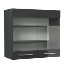 Vicco Fame-Line Küchenglasschrank Hängeglasschrank Anthrazit  80 cm ohne Glas