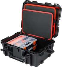 HMF Outdoor Werkzeugkoffer leer Werkzeugkasten groß 46,5 x 36 x 20,5 cm