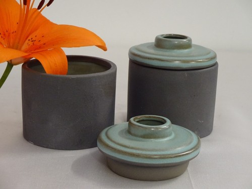 2er set vase steinzeug ikebana - 2er,