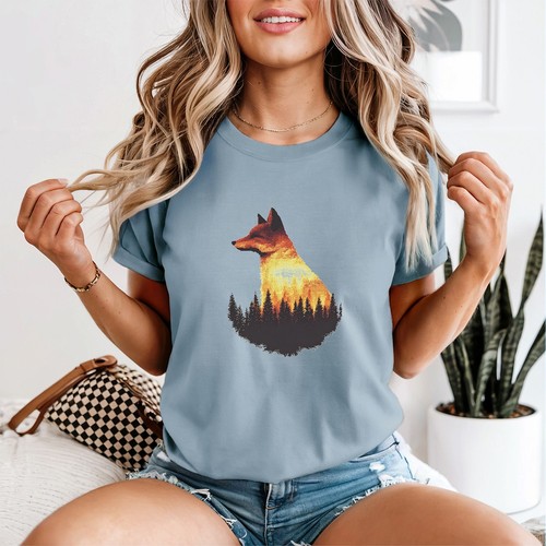 Fuchs silhouette damen - damen, t-shirt