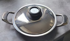 AMC Pfanne 24 cm Griddle, 1,4 l, mit Deckel, Edelstahl 