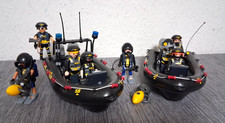 Playmobil 9361 2 x SEK Schlauchboot TAUCHER zu WASSERPOLIZEI POLIZEISTATION*UP*