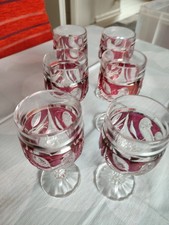 6 Gläser Hofbauer mit rotem