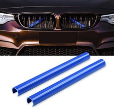 Kühler Grill Zierleisten V Streben passend für BMW F30 F31 F32 F33 F34 Blau DHL