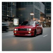 Poster WandTattoo Sticker Aufkleber Klassischer roter BMW Nr. H8804_PLNS