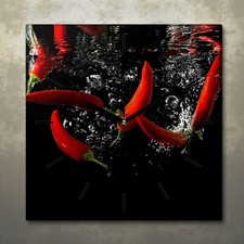 Wohnzimmer-Bild Leinwand Uhr