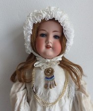 antike Porzellankopfpuppe Armand Marseille um 1910 ca. 62 cm wunderschöne Haube