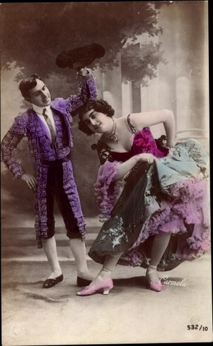 Mann und frau spanischen - ak,