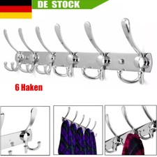 Edelstahl Wandgarderobe Garderobe Hakenleiste Garderobenhaken 6 Haken NEU