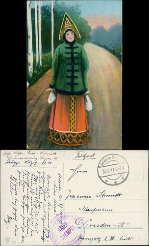 Postcard russland typen - postcard,