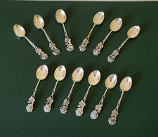 12 Moccalöffel Teelöffel Löffel Hildesheimer Rose 9,5 cm 835 AB ca. 100 g