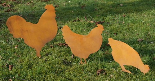 Rost deko huhn - deko, hühner