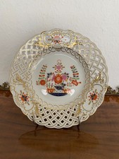 Meissen exklusiver Durchbruch Teller Tischchenmuster mit Goldstaffage 1.Wahl TOP