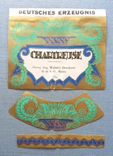 altes Liköretikett Musteretikett Chartreuse Georg August Walter Mainz