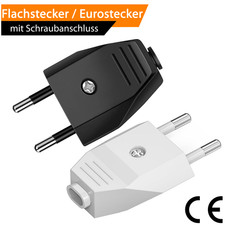 Eurostecker Euro Stecker bis 250V 2,5A Flachstecker Stromstecker Eurostecker