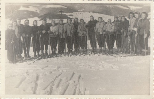 Vintage foto freunde gruppe - foto,