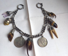 schwerer CHARIVARI Silber 835 mit  9 Anhänger  ges. ca. 95 gr. Trachtenschmuck