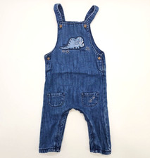 M&S Mädchen Latzhose Jeans Denim mit Taschen Bestickt in Gr. 86/92 (1,5-2 Jahre)