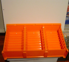 Vintage Musik Kassetten Regal Kunststoff ORANGE 30 MC  für Wandmontage
