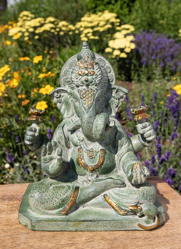 Ganesh grüner sandstein antik - ganesh,