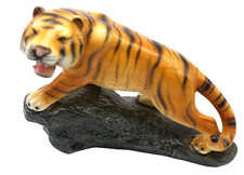 Tiger Raubkatze 22,5 cm L x 18,5 H ca Porzellan Keramik figur Bodenmarke China