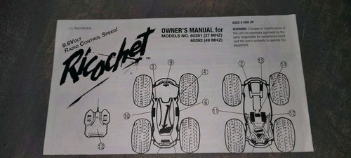 Tonka ricochet owner manual - tonka,