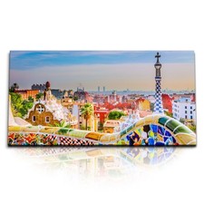 120x80cm Kunstdruck Bilder Barcelona Spanien Hundertwasser Farbenfroh Bunt