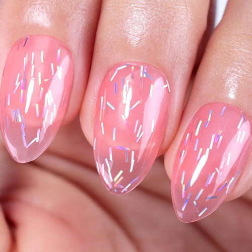 Nagellack rosa glitzer - uv,