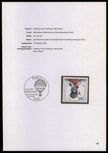 Brd schmuckblatt 1992 tag - 1992/89,