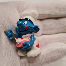 Schleich Schlumpf Koch mit Torte Peyo 1982 Vintage Figur Sammler