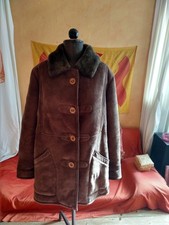 Wildlederkurzmantel/Jacke , Lammfell, Shearling Dunkelbraun, Made in Italy