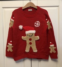 Next England Pullover Strickpullover 116 Mädchen Weihnachten Wolle Lebkuchenmann