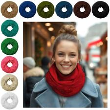 Glitzer Loop Schal Schlauchschal Halstuch weiß schwarz blau rot türkis Damen 