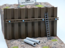 Spundwand - Maßstab H0 1:87 - Höhe 60mm - Baustelle - Baugrube - Ladegut