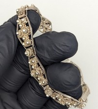 Vintage 835 Silber Armband Filigran Handarbeit Trachtenstil Schmuck Damen