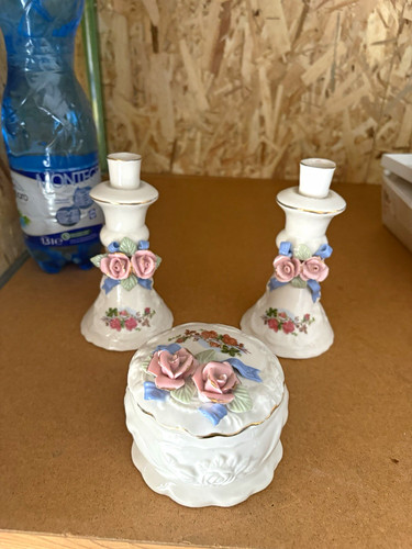 Porzellan kerzenhalter - 2x,