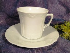 Hutschenreuther Tirschenreuth BARONESSE weiß - 1 Kaffeegedeck 2tlg.