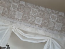 Raffgardine LANDHAUSSTIL GARDINE Vintage Shabby Chic Raffrollo 120x100