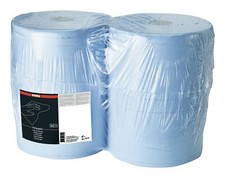 E-Coll Putzpapier blau 2-lagig 1000 Blatt 38 x 36 cm - 2 Rollen