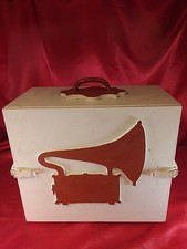 Altes Grammophon Schränkchen Kiste Schrank Holz Aufbewahrung Vintage (5272)