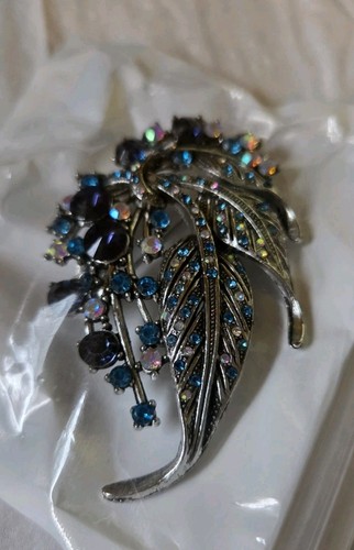 Brosche strass blau - /,
