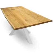 Massivholz Tischplatte Eiche mit Baumkante – 120 x 70 cm